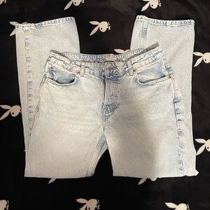 Zara Light Blue Straight Leg Jeans